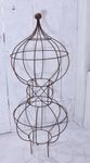 Wrought Iron Double Topiary with Ball on Top Obelisk